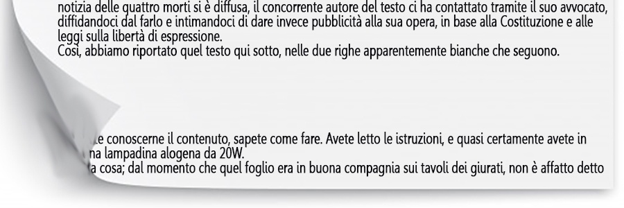 Un racconto di una pagina: le due righe